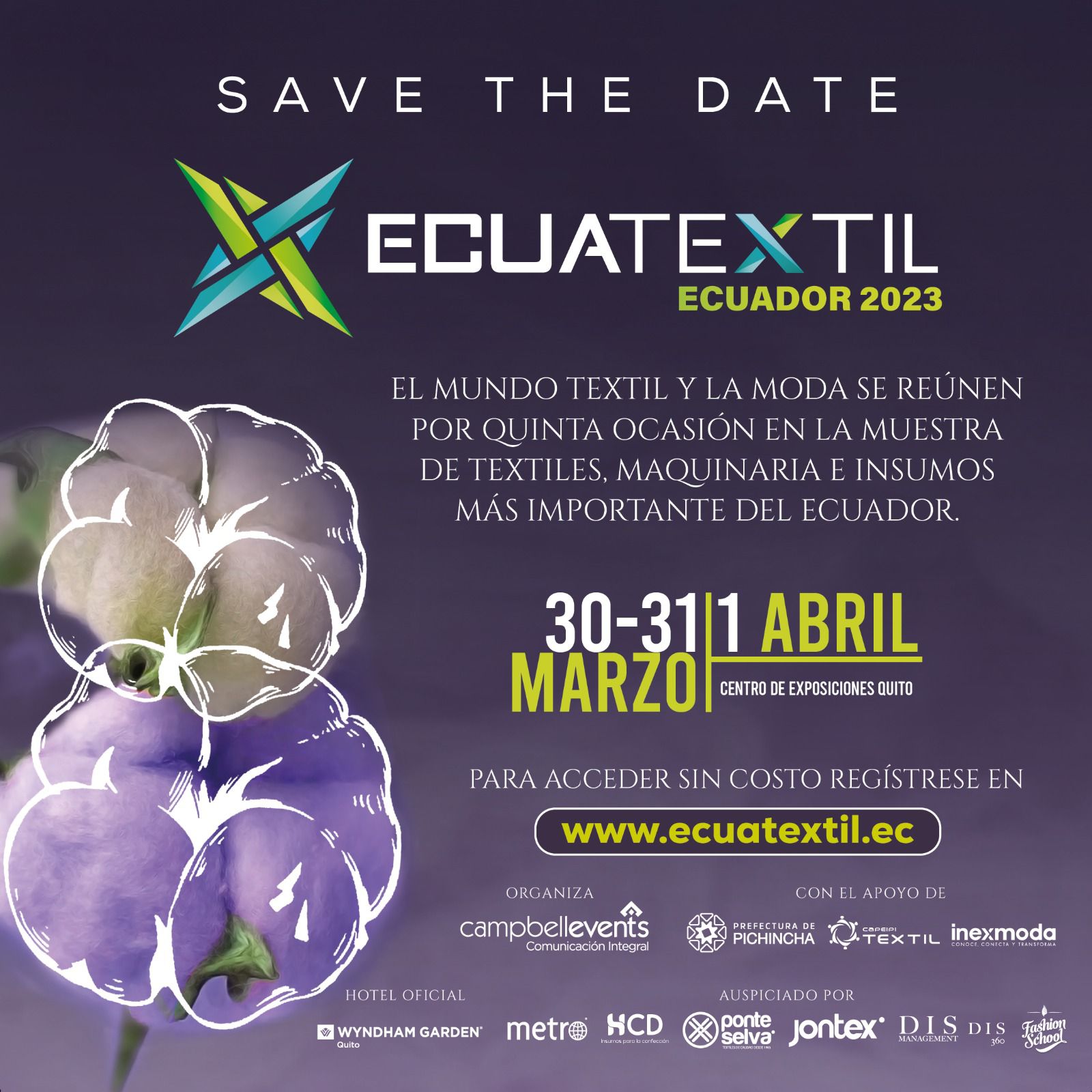MARCH 30TH TO APRIL 1ST, ECUATEXTILE 2023   ECUADOR
