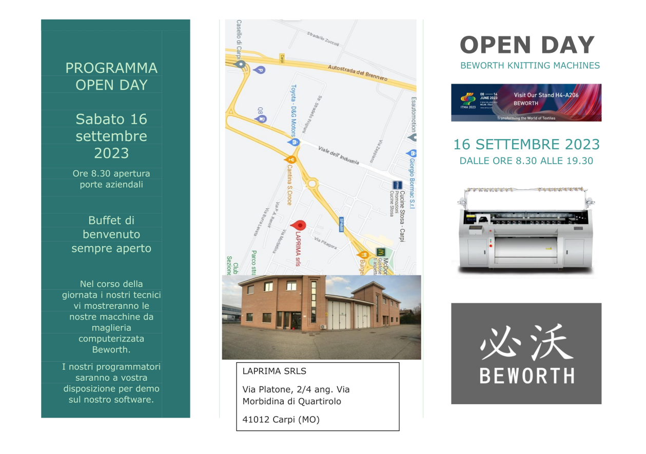COMING SOON--OPEN DAY  IN CARPI,  ITALY, SEP. 16, 2023